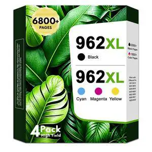 962XL Ink Cartridges High Yield 4-Pack Replacement for HP 962XL 962 XL Ink Cartridge Works with OfficeJet Pro 9010 9012 9014 9015 9018 9020 9022 9025 Printers Ink (Black/Cyan/Yellow/Magenta) 962XL Ink Cartridges High Yield 4-Pack Replacement for HP 962XL 962 XL Ink Cartridge Works with OfficeJet Pro 9010 9012 9014 9015 9018 9020 9022 9025 Printers Ink (Black/Cyan/Yellow/Magenta)