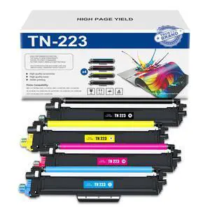 TN223 BK/C/M/Y Toner Cartridge 4 Pack (with chip): Compatible TN223 TN-223 Replacement for Brother MFC-L3770CDW L3710CW L3750CDW HL-3210CW 3230CDW 3270CDW 3290CDW DCP-L3510CDW L3550CDW Printer TN223 BK/C/M/Y Toner Cartridge 4 Pack (with chip): Compatible TN223 TN-223 Replacement for Brother MFC-L3770CDW L3710CW L3750CDW HL-3210CW 3230CDW 3270CDW 3290CDW DCP-L3510CDW L3550CDW Printer