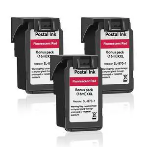 SL-870-1 XXL High Capacity Red Ink Cartridge 3 Pack Compatible with SL870-1 SL8701 XXL Fluorescent Red Ink Replacement for The PB New SendPro Mailstation Postage Meter (CSD1) Machine 16ml*3 SL-870-1 XXL High Capacity Red Ink Cartridge 3 Pack Compatible with SL870-1 SL8701 XXL Fluorescent Red Ink Replacement for The PB New SendPro Mailstation Postage Meter (CSD1) Machine 16ml*3