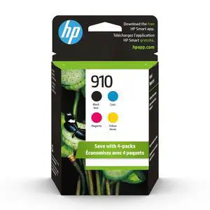 910 Black, Cyan, Magenta, Yellow Ink Cartridges (4-Pack) | Works OfficeJet 8010, 8020 Series, OfficeJet Pro 8020, 8030 Series | Eligible for Instant Ink | 3YQ26AN 910 Black, Cyan, Magenta, Yellow Ink Cartridges (4-Pack) | Works OfficeJet 8010, 8020 Series, OfficeJet Pro 8020, 8030 Series | Eligible for Instant Ink | 3YQ26AN