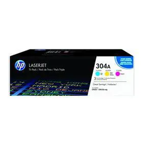 Original 304A Cyan, Magenta, Yellow Toner Cartridges (3-Pack) | Works Color LaserJet CM2320 MFP, Color LaserJet CP2025 Series | CF340A Original 304A Cyan, Magenta, Yellow Toner Cartridges (3-Pack) | Works Color LaserJet CM2320 MFP, Color LaserJet CP2025 Series | CF340A
