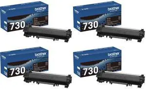 Genuine Black Toner Cartridge 4-Pack, TN730, Replacement Black Toner, Page Yield Up to 1,200 Pages Each Genuine Black Toner Cartridge 4-Pack, TN730, Replacement Black Toner, Page Yield Up to 1,200 Pages Each