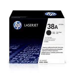 Original 38A Black Toner Cartridge | Works LaserJet 4200 Series | Q1338A Original 38A Black Toner Cartridge | Works LaserJet 4200 Series | Q1338A