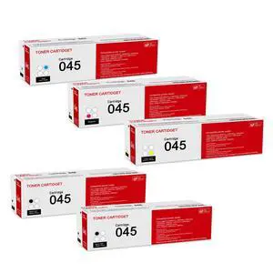5 Pack 045 BK/C/M/Y Toner Cartridge: Compatible CRG-045 Replacement for Canon Color imageCLASS MF631Cn MF632Cdw MF633Cdw MF634Cdw MF635Cx LBP611Cn LBP613Cdw i-SENSYS LBP613Cdw MF635Cx Printer 5 Pack 045 BK/C/M/Y Toner Cartridge: Compatible CRG-045 Replacement for Canon Color imageCLASS MF631Cn MF632Cdw MF633Cdw MF634Cdw MF635Cx LBP611Cn LBP613Cdw i-SENSYS LBP613Cdw MF635Cx Printer