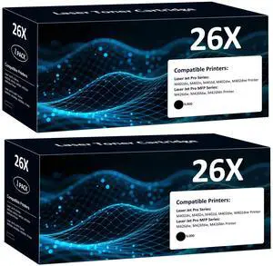 26X CF226X High Yield Toner Cartridge 2 Pack (18,000 Pages) for HP 26X 26A | HP26X Work with HP LaserJet Pro M402n M402dn M402dne M402dw, Pro MFP M426fdn M426fdw M426dw Printer 26X CF226X High Yield Toner Cartridge 2 Pack (18,000 Pages) for HP 26X 26A | HP26X Work with HP LaserJet Pro M402n M402dn M402dne M402dw, Pro MFP M426fdn M426fdw M426dw Printer