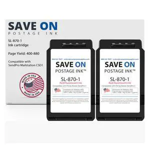 Compatible Pitney Bowes SL-870-1 Red Ink Cartridge (2 Pack) Inkjet Printer Ink for SendPro Mailstation CSD1 Postage Meter Machine - PB Replacement Printer Cartridge w/OEM Compatibility Compatible Pitney Bowes SL-870-1 Red Ink Cartridge (2 Pack) Inkjet Printer Ink for SendPro Mailstation CSD1 Postage Meter Machine - PB Replacement Printer Cartridge w/OEM Compatibility