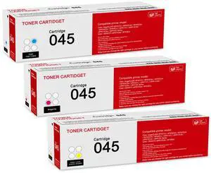 3 Pack 045 C/M/Y Toner Cartridge: Compatible CRG-045 Replacement for Canon Color imageCLASS MF631Cn MF632Cdw MF633Cdw MF634Cdw LBP612Cdw LBP613Cdw LBP610C Series i-SENSYS LBP613Cdw MF635Cx Printer 3 Pack 045 C/M/Y Toner Cartridge: Compatible CRG-045 Replacement for Canon Color imageCLASS MF631Cn MF632Cdw MF633Cdw MF634Cdw LBP612Cdw LBP613Cdw LBP610C Series i-SENSYS LBP613Cdw MF635Cx Printer