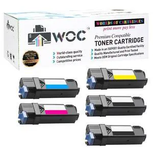 WOC Compatible Toner Cartridge Replacement for Xerox | 106R01278 / 106R01279 / 106R01280 / 106R01281 (5-Pack: Cyan + Magenta + Yellow + 2x Black) for Use in Phaser 6130 WOC Compatible Toner Cartridge Replacement for Xerox | 106R01278 / 106R01279 / 106R01280 / 106R01281 (5-Pack: Cyan + Magenta + Yellow + 2x Black) for Use in Phaser 6130