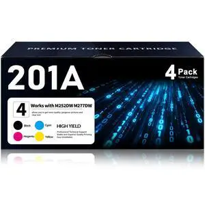201A Toner Cartridges 4 Pack Replacement for HP 201A 201X CF400A CF401A CF402A CF403A Toner Works with Color Pro MFP M277dw M252dw M277n M277c6 M252n M277 Printer Ink (BK/C/M/Y) 201A Toner Cartridges 4 Pack Replacement for HP 201A 201X CF400A CF401A CF402A CF403A Toner Works with Color Pro MFP M277dw M252dw M277n M277c6 M252n M277 Printer Ink (BK/C/M/Y)