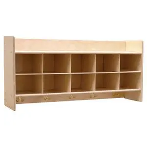 Cubby Storage Organizer Cubes, Daycare Shelves with 10 Cubbies with Hooks and Shelf, Hanging Wall Mount, Furniture for Kids Toys, Classroom, 47-inch Width Cubby Storage Organizer Cubes, Daycare Shelves with 10 Cubbies with Hooks and Shelf, Hanging Wall Mount, Furniture for Kids Toys, Classroom, 47-inch Width
