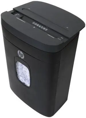 HP - Micro Cut Paper Shredder, 12-Sheet Capacity, Slide Top Design, Pullout Basket, High Security Shredding for Home Office, Midsize Design with Rolling Casters HP - Micro Cut Paper Shredder, 12-Sheet Capacity, Slide Top Design, Pullout Basket, High Security Shredding for Home Office, Midsize Design with Rolling Casters
