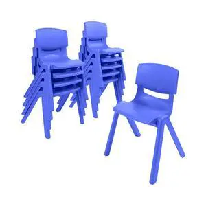 Stackable School Chairs 10-Pack - Classroom Furniture for Kids, 12 Seat Height, Blue Plastic Chairs, Indoor/Outdoor, Lightweight & Durable Stackable School Chairs 10-Pack - Classroom Furniture for Kids, 12 Seat Height, Blue Plastic Chairs, Indoor/Outdoor, Lightweight & Durable