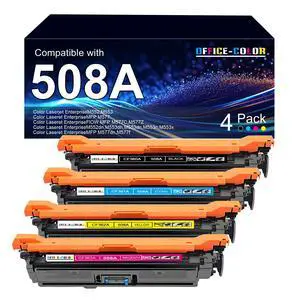 4 Pack Replacement for HP 508A Toner Cartridges Works with HP Color LaserJet Enterprise M553,M552,Color LaserJet Enterprise MFP M577 Series Ink (Black,Cyan,Magenta,Yellow) 4 Pack Replacement for HP 508A Toner Cartridges Works with HP Color LaserJet Enterprise M553,M552,Color LaserJet Enterprise MFP M577 Series Ink (Black,Cyan,Magenta,Yellow)