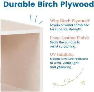 3-Shelf Floor Book Display with Handles, 36in, Childrens Furniture, White Wash 3-Shelf Floor Book Display with Handles, 36in, Childrens Furniture, White Wash