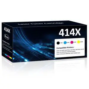 414X Toner Cartridges 4 Pack, Compatible with HP 414A W2020A 414X W2020X, for Color LaserJet Pro M479fdn M479fdw M454dw M454dn M454 M479 Printer,with Chip, High Yield (1BK/1C/1Y/1M) 414X Toner Cartridges 4 Pack, Compatible with HP 414A W2020A 414X W2020X, for Color LaserJet Pro M479fdn M479fdw M454dw M454dn M454 M479 Printer,with Chip, High Yield (1BK/1C/1Y/1M)
