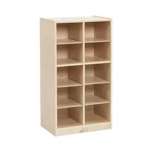 10 Cubby Mobile Tray Storage Cabinet, 5x2, Classroom Furniture, Natural 10 Cubby Mobile Tray Storage Cabinet, 5x2, Classroom Furniture, Natural