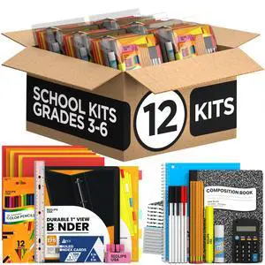 12 Pack Bulk School Supplies for Kids Classroom Must Haves Teacher Supplies Back to School Kids Grades K3-6 145 Pieces All-in-One Set 12 Pack Bulk School Supplies for Kids Classroom Must Haves Teacher Supplies Back to School Kids Grades K3-6 145 Pieces All-in-One Set