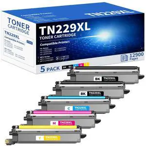 TN229XL Toner Cartridges 5 Pack Compatible for Brother TN-229XL BK/C/M/Y | TN229xl/v 5PK Toner Cartridge High Yield Work With MFC-L3720CDW MFC-L3780CDW MFC-L3765CDW HL-L3280CDW Printer TN229XL Toner Cartridges 5 Pack Compatible for Brother TN-229XL BK/C/M/Y | TN229xl/v 5PK Toner Cartridge High Yield Work With MFC-L3720CDW MFC-L3780CDW MFC-L3765CDW HL-L3280CDW Printer