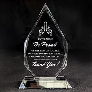 Personalized Engraved Thank You Award - Laser Engraved Design - Thank You - Add Your Own Text - Includes Gift Box - Thank You Award (Optic Crystal Royal Diamond) Personalized Engraved Thank You Award - Laser Engraved Design - Thank You - Add Your Own Text - Includes Gift Box - Thank You Award (Optic Crystal Royal Diamond)