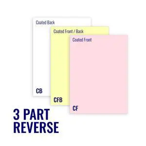 8.5 x 11 Excel One Carbonless Paper 3 Part Reverse (Pink/Canary/Bright White), 1340 Sets, 8 REAMS 8.5 x 11 Excel One Carbonless Paper 3 Part Reverse (Pink/Canary/Bright White), 1340 Sets, 8 REAMS
