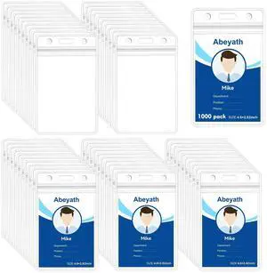 1000 Pack Extra Thick ID Card Name Badge Holder Heavy Duty Waterproof Clear Plastic PVC Vertical Sleeve Pocket Resealable 1000 Pack Extra Thick ID Card Name Badge Holder Heavy Duty Waterproof Clear Plastic PVC Vertical Sleeve Pocket Resealable