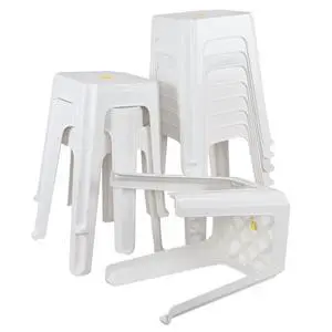 12-Pack 18.7 Inch White Plastic Stackable Stools, Nesting Stools | Stable Square Seat, Nestable Design, for Home, School Classroom, Office 12-Pack 18.7 Inch White Plastic Stackable Stools, Nesting Stools | Stable Square Seat, Nestable Design, for Home, School Classroom, Office