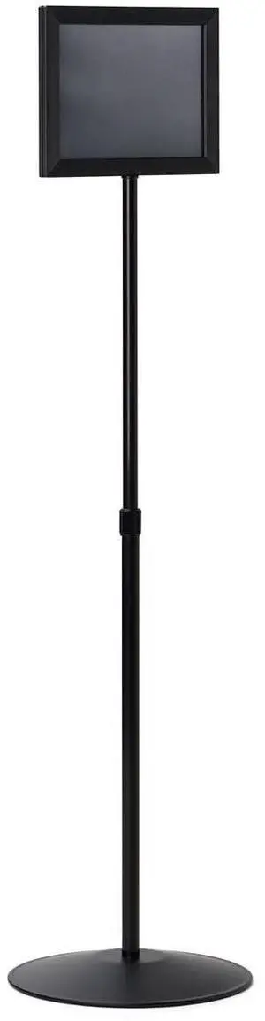 Adjustable Sign Stand for 11" x 8-1/2" Ads Extends to 60" High - Black Finished Aluminum Adjustable Sign Stand for 11" x 8-1/2" Ads Extends to 60" High - Black Finished Aluminum
