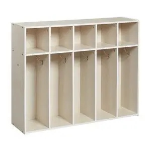 Streamline 5-Section Toddler Coat Locker with Cubby Storage, Kids Furniture, White Wash Streamline 5-Section Toddler Coat Locker with Cubby Storage, Kids Furniture, White Wash