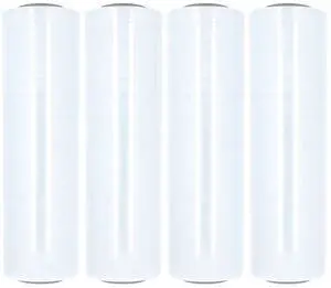 PSBM Cast Hand Plastic Stretch Wrap/Shrink Film 18" x 1500 Ft 80 GA 4 Rolls | Heavy Duty up to 800% Ultimate Stretch Clear Plastic Wrap Industrial Strength Shrink Film for Moving, Packing & Shipping PSBM Cast Hand Plastic Stretch Wrap/Shrink Film 18" x 1500 Ft 80 GA 4 Rolls | Heavy Duty up to 800% Ultimate Stretch Clear Plastic Wrap Industrial Strength Shrink Film for Moving, Packing & Shipping