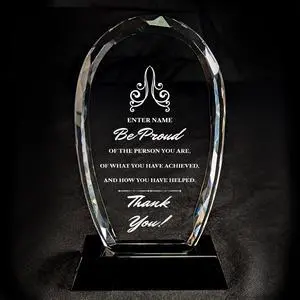 Personalized Engraved Thank You Award - Laser Engraved Design - Thank You - Add Your Own Text - Includes Gift Box - Thank You Award (Oval Facet Crystal) Personalized Engraved Thank You Award - Laser Engraved Design - Thank You - Add Your Own Text - Includes Gift Box - Thank You Award (Oval Facet Crystal)
