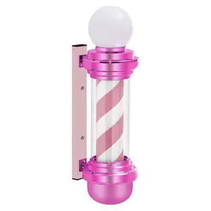 Barber Pole with LED Light for Hairdressing,Salon Spa Stripes Rotating lamp,Wall Mount Barber Outside Pole,Classic Hair Salon Open Sign, 7.1"(L) x 10.2"(W) x 26.7"(H) L018 (Pink) Barber Pole with LED Light for Hairdressing,Salon Spa Stripes Rotating lamp,Wall Mount Barber Outside Pole,Classic Hair Salon Open Sign, 7.1"(L) x 10.2"(W) x 26.7"(H) L018 (Pink)