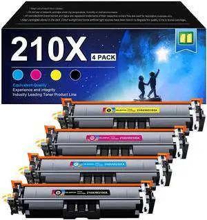 210X Toner Cartridges 4 Pack High Yield - 4301fdw Replacement for HP 210X HP 210A, Works for HP Color LaserJet Pro MFP 4301fdw 4301fdn 4201dw 4201dn 4301 4201 Printer | W2100X W2100A (with Chip) 210X Toner Cartridges 4 Pack High Yield - 4301fdw Replacement for HP 210X HP 210A, Works for HP Color LaserJet Pro MFP 4301fdw 4301fdn 4201dw 4201dn 4301 4201 Printer | W2100X W2100A (with Chip)