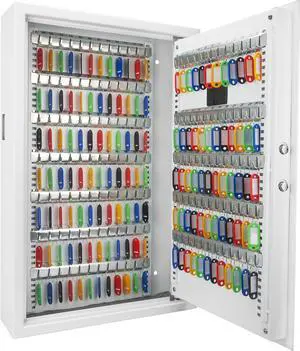 Steel 144 Key Cabinet with Electronic Keypad Lock Box, White Steel 144 Key Cabinet with Electronic Keypad Lock Box, White