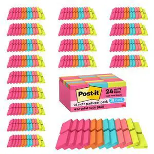 Mini Notes, 1 3/8 x 1 7/8 in, Poptimistic Collection, 18-Pack | Sticky Notes Power Pink, Aqua Blue, Vital Orange, Neon Green, Guava Pink, 432 pads Mini Notes, 1 3/8 x 1 7/8 in, Poptimistic Collection, 18-Pack | Sticky Notes Power Pink, Aqua Blue, Vital Orange, Neon Green, Guava Pink, 432 pads