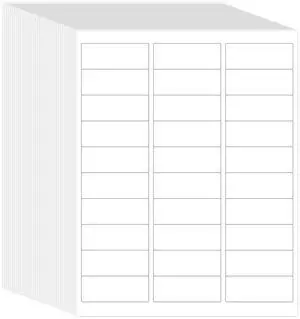 Printable Address Labels, 1" x 2-5/8", 45,000 Labels, 30 per Sheet, Mailing Labels for Envelopes, Inkjet/Laser Printer Compatible (1500 Sheets) Printable Address Labels, 1" x 2-5/8", 45,000 Labels, 30 per Sheet, Mailing Labels for Envelopes, Inkjet/Laser Printer Compatible (1500 Sheets)