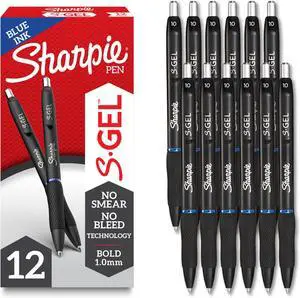 S-Gel Gel Pens, Black Barrel, Bold Point (1.0mm), Blue Ink, Home, Office, School, Journaling, Writing, Note-Taking, Teacher Supplies (Pack of 144) S-Gel Gel Pens, Black Barrel, Bold Point (1.0mm), Blue Ink, Home, Office, School, Journaling, Writing, Note-Taking, Teacher Supplies (Pack of 144)