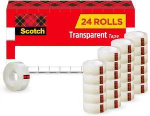 Transparent Tape Clear | 3/4 in x 1000 in | Photo-Safe | Strong Adhesion | 24 Rolls, Pack of 6 Transparent Tape Clear | 3/4 in x 1000 in | Photo-Safe | Strong Adhesion | 24 Rolls, Pack of 6