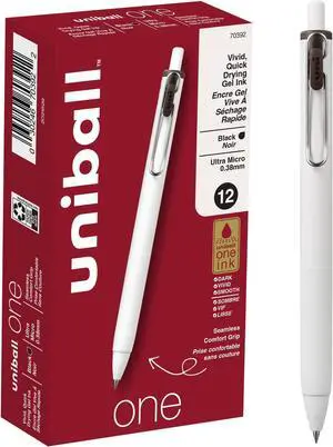 Uniball Gel Pen; 0.38mm Ultra Micro Black Pens; Gel Ink Pens | Office Supplies Sold by Uniball are Pens; Ballpoint Pen; Colored-Pens;-Gel-Pens; Fine Point; Smooth Writing Pens,12 Count (Pack of 12) Uniball Gel Pen; 0.38mm Ultra Micro Black Pens; Gel Ink Pens | Office Supplies Sold by Uniball are Pens; Ballpoint Pen; Colored-Pens;-Gel-Pens; Fine Point; Smooth Writing Pens,12 Count (Pack of 12)