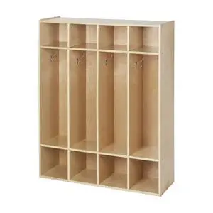 Sleekline 4-Section Storage Coat Locker, Kids Furniture, Natural Sleekline 4-Section Storage Coat Locker, Kids Furniture, Natural