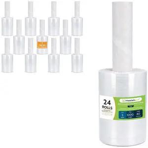 PSBM Mini Extended Core Platic Stretch Film Wrap 5" x 1000' 80 GA 24 Rolls | Heavy Duty up to 500% Ultimate Stretch Clear Plastic Wrap Industrial Strength Shrink Film for Moving, Packing & Shipping PSBM Mini Extended Core Platic Stretch Film Wrap 5" x 1000' 80 GA 24 Rolls | Heavy Duty up to 500% Ultimate Stretch Clear Plastic Wrap Industrial Strength Shrink Film for Moving, Packing & Shipping
