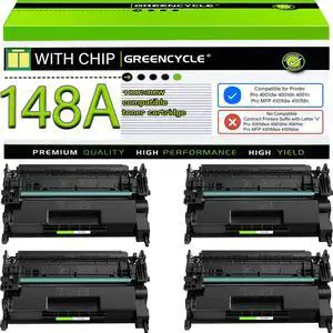 Compatible 148A Black Toner Cartridge for HP Laser Jet 4001n 4101fdw | 4-pack W1480A with chip, black toner. Works with HP Laser Jet Pro 4001dn, 4001dw, MFP 4101fdn. High page yield Compatible 148A Black Toner Cartridge for HP Laser Jet 4001n 4101fdw | 4-pack W1480A with chip, black toner. Works with HP Laser Jet Pro 4001dn, 4001dw, MFP 4101fdn. High page yield