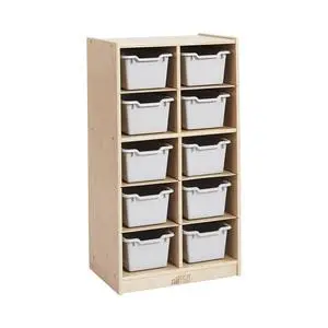 10 Cubby Mobile Tray Cabinet and 10 Scoop Front Bins, 5x2, Kids Furniture, Light Grey 10 Cubby Mobile Tray Cabinet and 10 Scoop Front Bins, 5x2, Kids Furniture, Light Grey