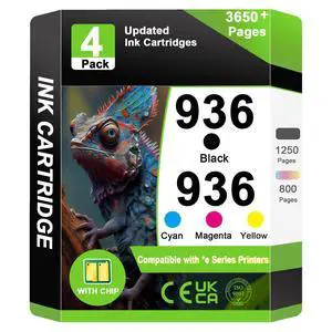 936 Ink Cartridge Use for OfficeJet 9122e OfficeJet Pro 9110b 9125e 9128e 9130b 9135e OfficeJet Pro Wide Format 9730e Printers (4 Pack) 936 Ink Cartridge Use for OfficeJet 9122e OfficeJet Pro 9110b 9125e 9128e 9130b 9135e OfficeJet Pro Wide Format 9730e Printers (4 Pack)