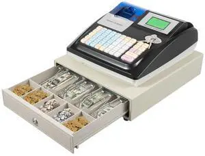 Electronic Cash Register with 48 Keys,Commercial Cash Register with 8-Digit LED Customer Display, Thermal Printer, Cash Drawer, 2 RS232 & USB Ports for Retail, Convenience Store (Black) Electronic Cash Register with 48 Keys,Commercial Cash Register with 8-Digit LED Customer Display, Thermal Printer, Cash Drawer, 2 RS232 & USB Ports for Retail, Convenience Store (Black)