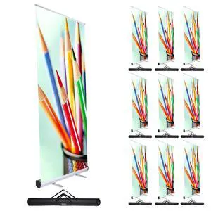 10 Pack 33" x 79" Retractable Roll Up Banner Stands | Aluminum Structure, Includes Carrying Bags, Bulk Trade Show Display Kit (10 Pack) 10 Pack 33" x 79" Retractable Roll Up Banner Stands | Aluminum Structure, Includes Carrying Bags, Bulk Trade Show Display Kit (10 Pack)