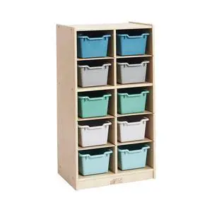 10 Cubby Mobile Tray Cabinet and 10 Scoop Front Bins, 5x2, Kids Furniture, Contemporary 10 Cubby Mobile Tray Cabinet and 10 Scoop Front Bins, 5x2, Kids Furniture, Contemporary