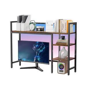 Desktop Shelf, 4 Tier Wood Desk Hutch for Computer Monitor up to 28'' Multipurpose Countertop Desk Organizer Shelf, 38.6''Desktop Bookshelf Storage Rack for Home Office Dorm, Black Desktop Shelf, 4 Tier Wood Desk Hutch for Computer Monitor up to 28'' Multipurpose Countertop Desk Organizer Shelf, 38.6''Desktop Bookshelf Storage Rack for Home Office Dorm, Black