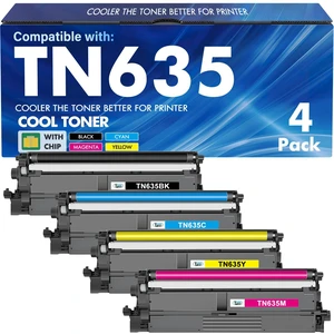 TN635 TN-635 TN 635 Toner Cartridge TN635XL MFC-L8930CDW HL-L8430CDW | Compatible for Brother TN-635XL TN635XXL MFC-L8730CDW HL-L8570CDW MFC-L8970CDW HL-L8430CDWT MFC-EX575 Ink Printer 4 Pack TN635 TN-635 TN 635 Toner Cartridge TN635XL MFC-L8930CDW HL-L8430CDW | Compatible for Brother TN-635XL TN635XXL MFC-L8730CDW HL-L8570CDW MFC-L8970CDW HL-L8430CDWT MFC-EX575 Ink Printer 4 Pack