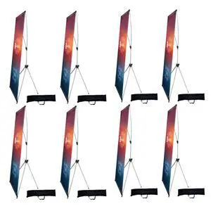 X Banner Stand Adjustable Fit Banner 23 x 63 to 32 x 78 Inch(STAND ONLY), Portable Travel Bag,Bigger,MoreAdaptableAdvertising,Stores, Tradeshow,Restaurant,Event,Birthday& Party (8 Pack) X Banner Stand Adjustable Fit Banner 23 x 63 to 32 x 78 Inch(STAND ONLY), Portable Travel Bag,Bigger,MoreAdaptableAdvertising,Stores, Tradeshow,Restaurant,Event,Birthday& Party (8 Pack)