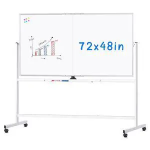 Rolling Whiteboard, 72x48 Large Double-Sided White Board Dry Erase on Wheels, Giant Magnetic White Board Standing for Office, School, Home Office, Homeschool(72 x 48) Rolling Whiteboard, 72x48 Large Double-Sided White Board Dry Erase on Wheels, Giant Magnetic White Board Standing for Office, School, Home Office, Homeschool(72 x 48)